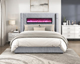 Fitzroy Gray Upholstered King Bed from Homelegance - Luna Furniture