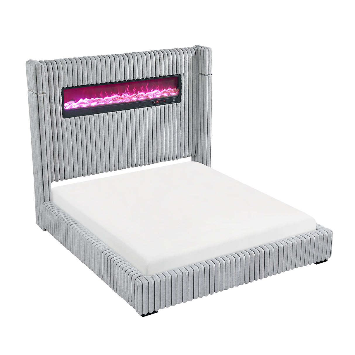 Fitzroy Gray Upholstered King Bed from Homelegance - Luna Furniture