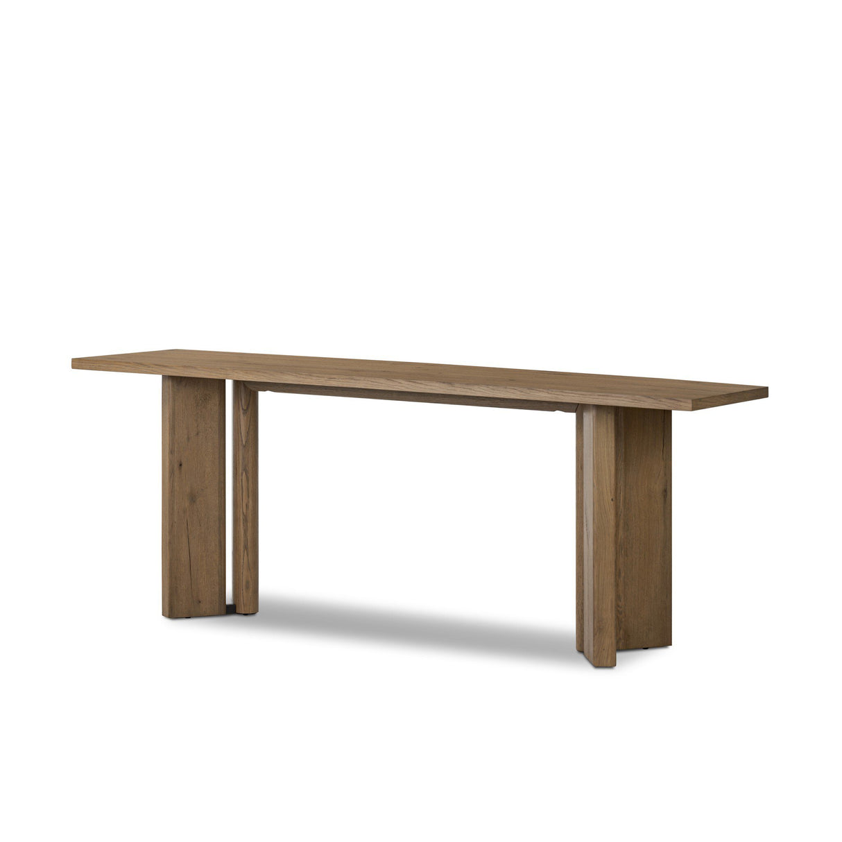 Huxley Console Table in Rubbed Light Oak Veneer from Four Hands - Luna Furniture