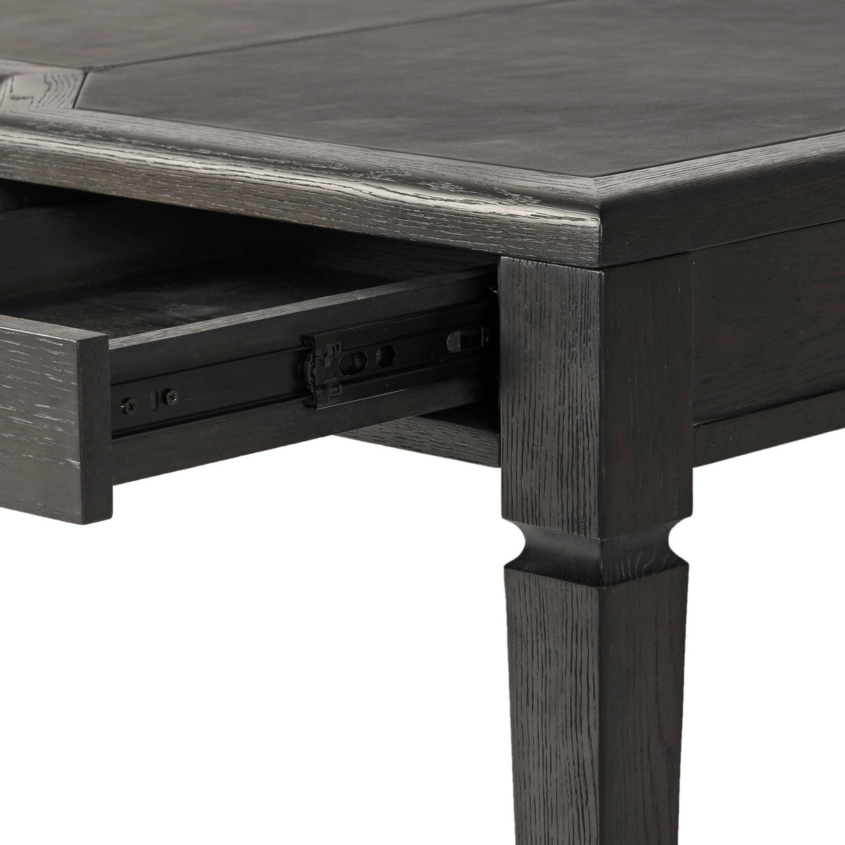 Claude Desk in Distressed Black Oak Veneer from Four Hands - Luna Furniture