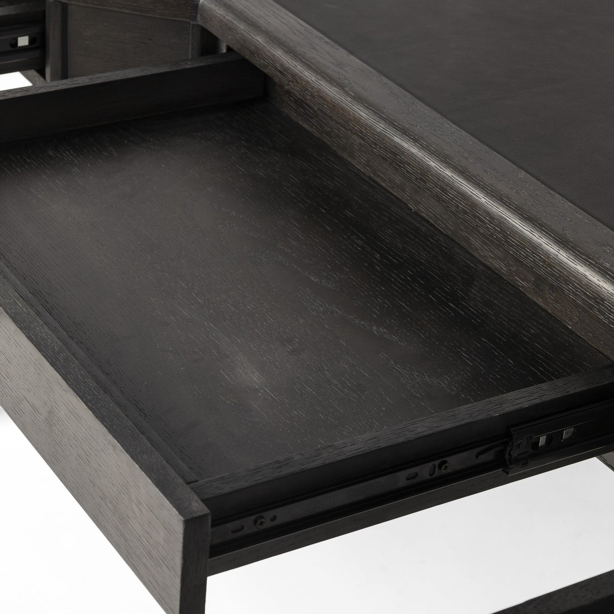 Claude Desk in Distressed Black Oak Veneer from Four Hands - Luna Furniture