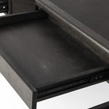 Claude Desk in Distressed Black Oak Veneer from Four Hands - Luna Furniture