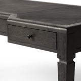 Claude Desk in Distressed Black Oak Veneer from Four Hands - Luna Furniture