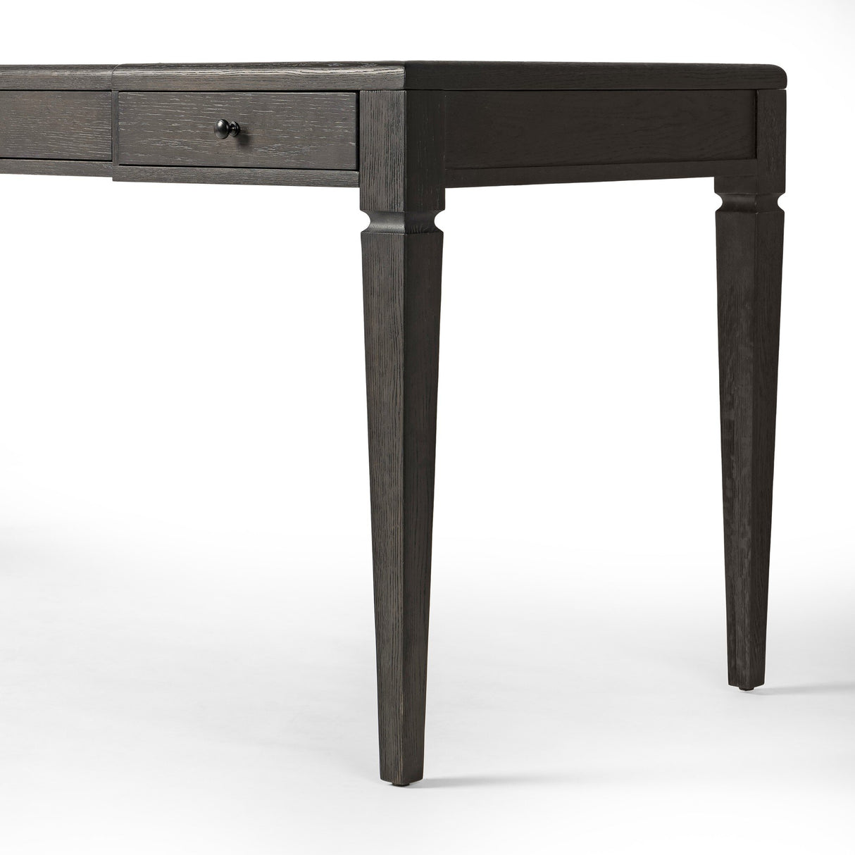 Claude Desk in Distressed Black Oak Veneer from Four Hands - Luna Furniture