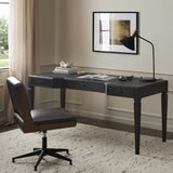 Claude Desk in Distressed Black Oak Veneer from Four Hands - Luna Furniture