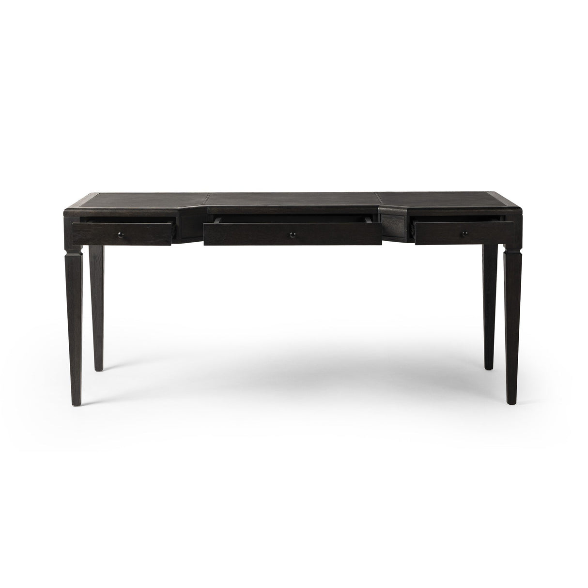 Claude Desk in Distressed Black Oak Veneer from Four Hands - Luna Furniture