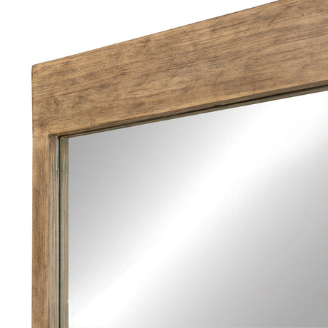 Ledge Floor Mirror in Distressed Light Pine from Four Hands - Luna Furniture