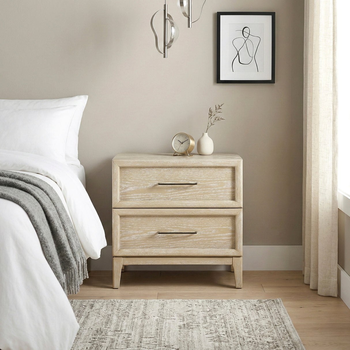 Oakmont Light Brown Night Stand from Homelegance - Luna Furniture