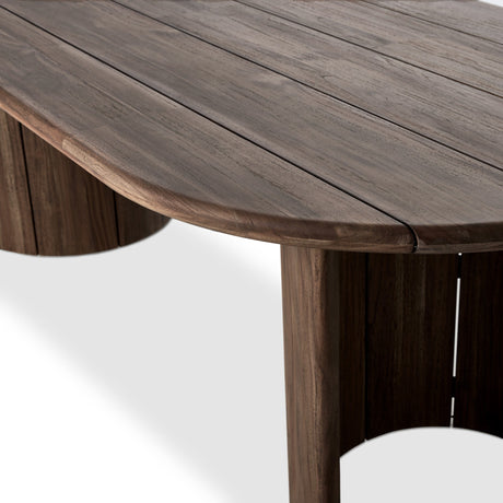 Paden Outdoor Dining Table-94" in Stained Toasted Brown-FSC from Four Hands - Luna Furniture