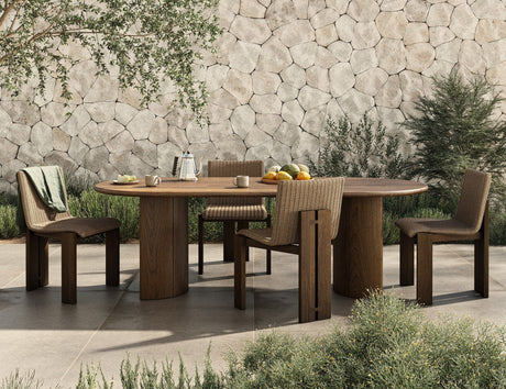 Paden Outdoor Dining Table-94" in Stained Toasted Brown-FSC from Four Hands - Luna Furniture