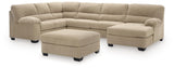 SimpleJoy Sand 3-Piece Sectional with Chaise and Ottoman from Ashley - Luna Furniture