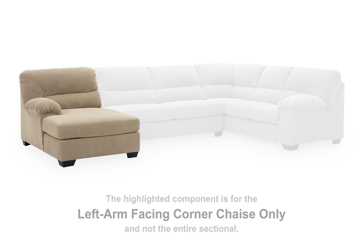 SimpleJoy Sand Left-Arm Facing Corner Chaise from Ashley Furniture - Luna Furniture