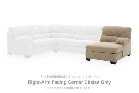 SimpleJoy Sand Right-Arm Facing Corner Chaise from Ashley - Luna Furniture
