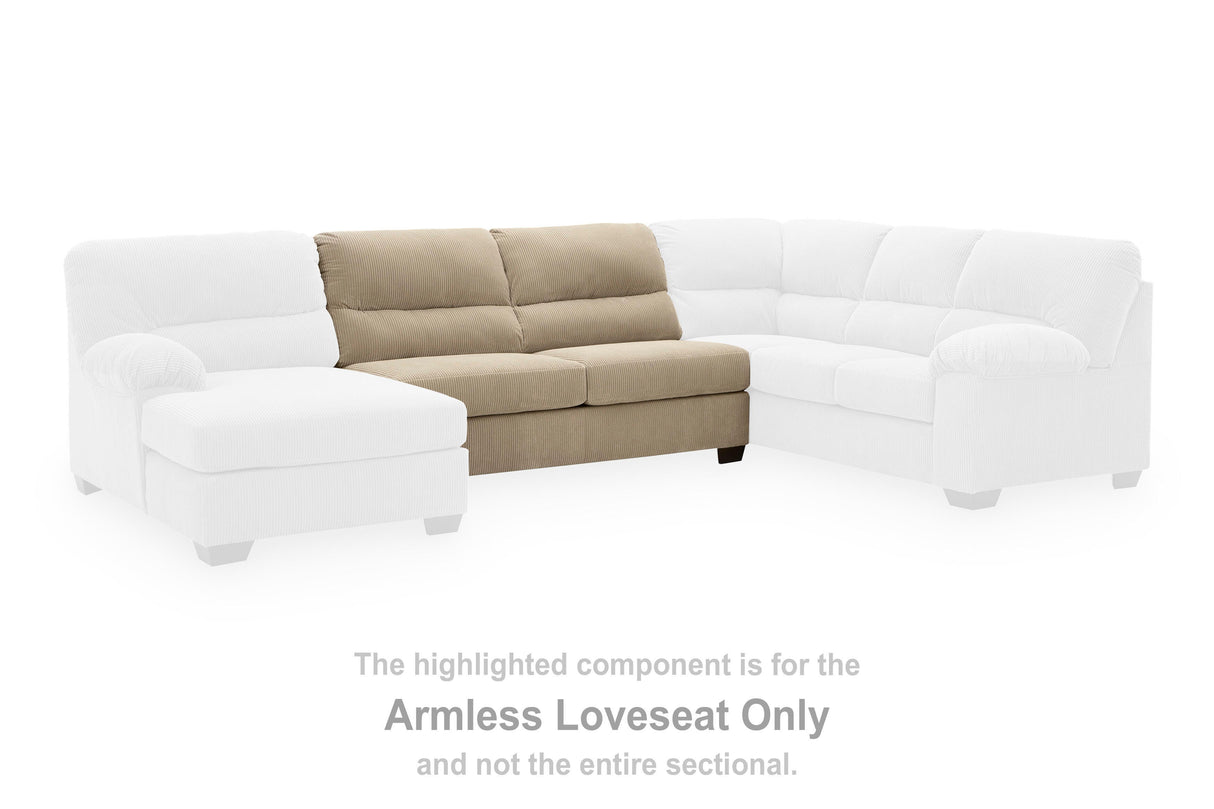 SimpleJoy Sand Armless Loveseat from Ashley Furniture - Luna Furniture