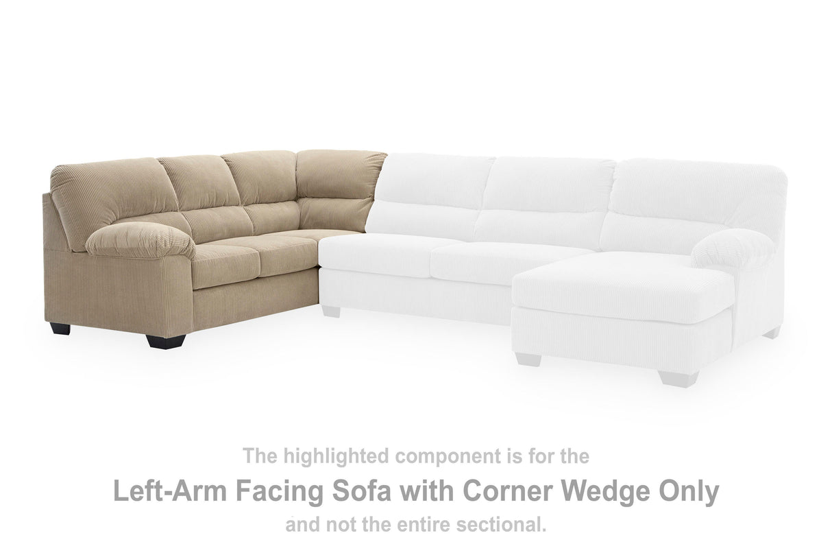 SimpleJoy Sand Left-Arm Facing Sofa with Corner Wedge from Ashley Furniture - Luna Furniture