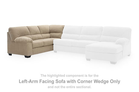 SimpleJoy Sand Left-Arm Facing Sofa with Corner Wedge from Ashley - Luna Furniture