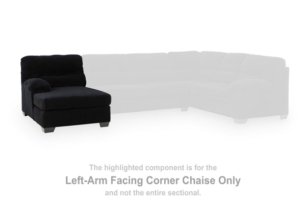 SimpleJoy Onyx Left-Arm Facing Corner Chaise
