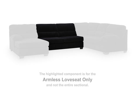 SimpleJoy Onyx Armless Loveseat from Ashley - Luna Furniture