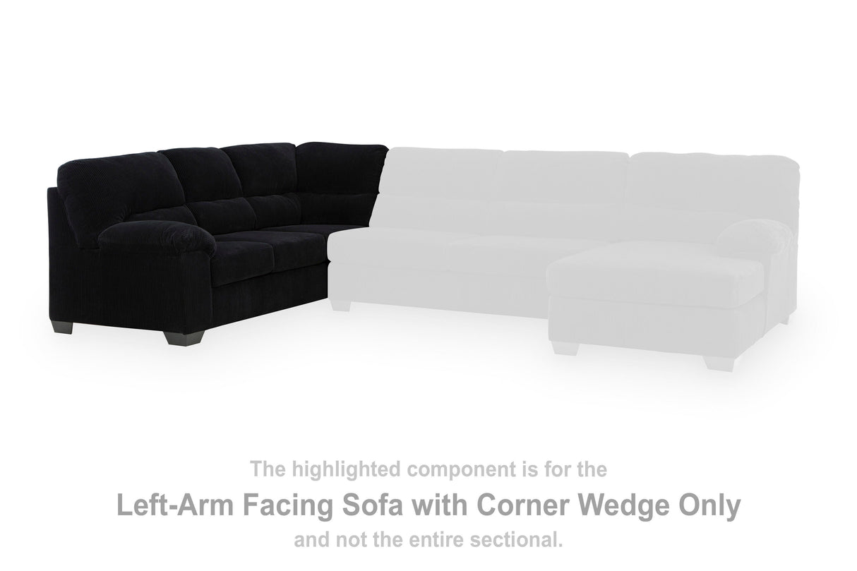 SimpleJoy Onyx Left-Arm Facing Sofa with Corner Wedge from Ashley Furniture - Luna Furniture