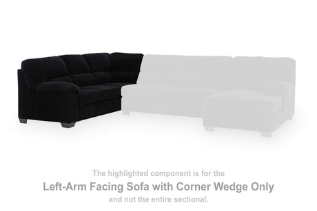 SimpleJoy Onyx Left-Arm Facing Sofa with Corner Wedge from Ashley - Luna Furniture