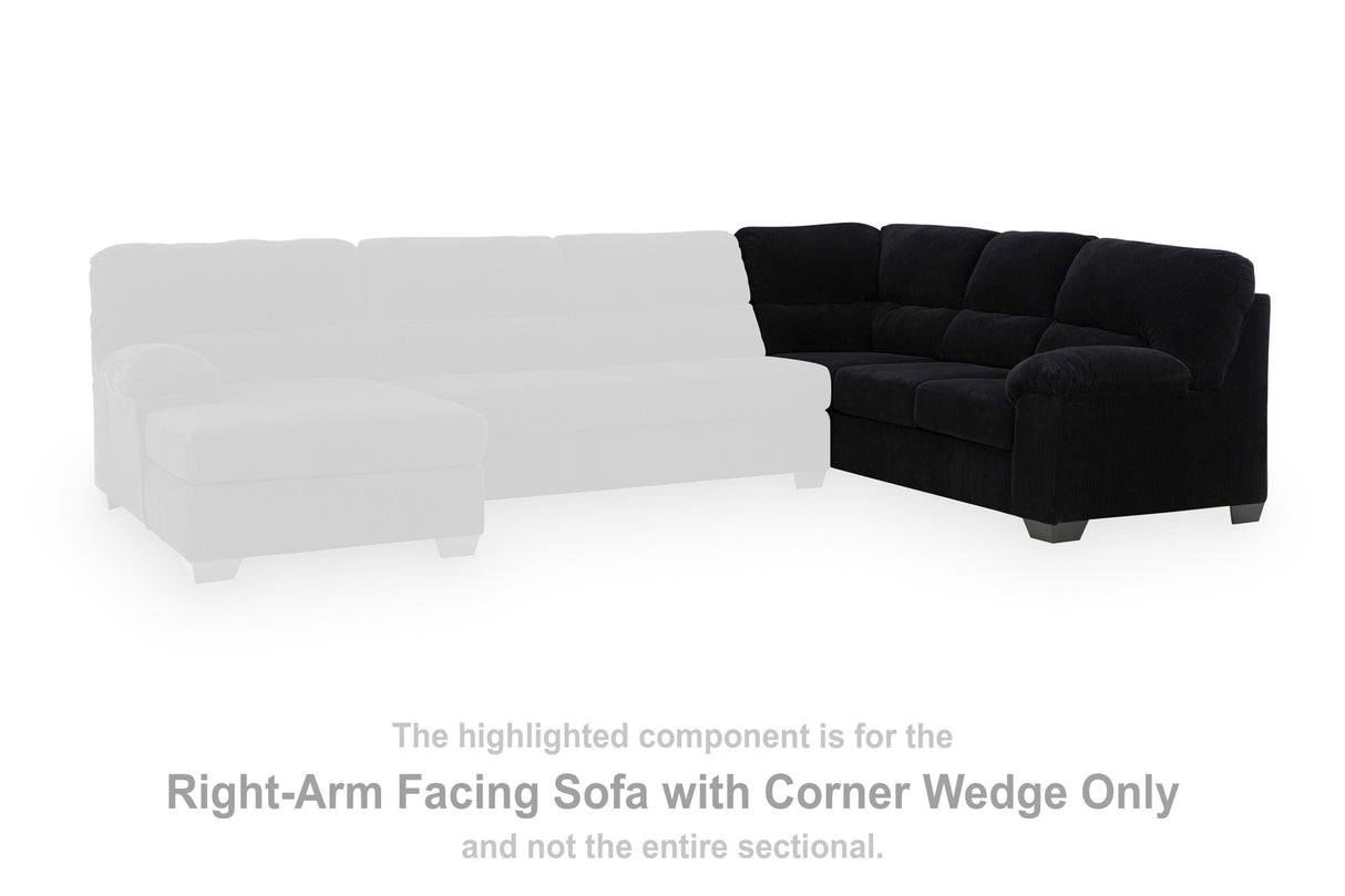 SimpleJoy Onyx Right-Arm Facing Sofa with Corner Wedge from Ashley Furniture - Luna Furniture