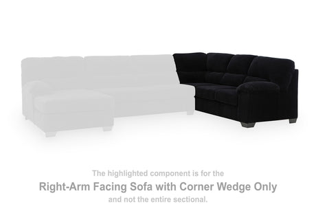 SimpleJoy Onyx Right-Arm Facing Sofa with Corner Wedge from Ashley - Luna Furniture