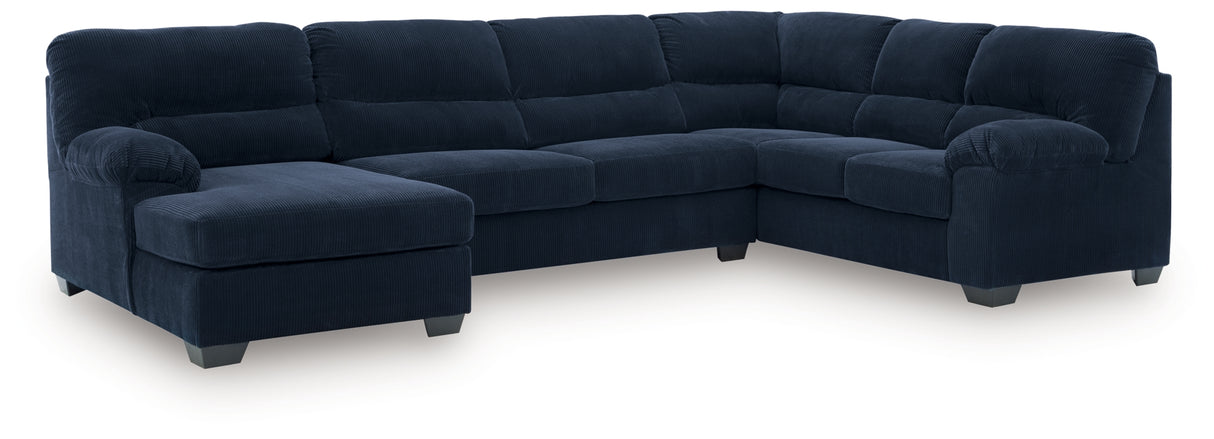 SimpleJoy Navy 3-Piece Sectional with Chaise from Ashley Furniture - Luna Furniture
