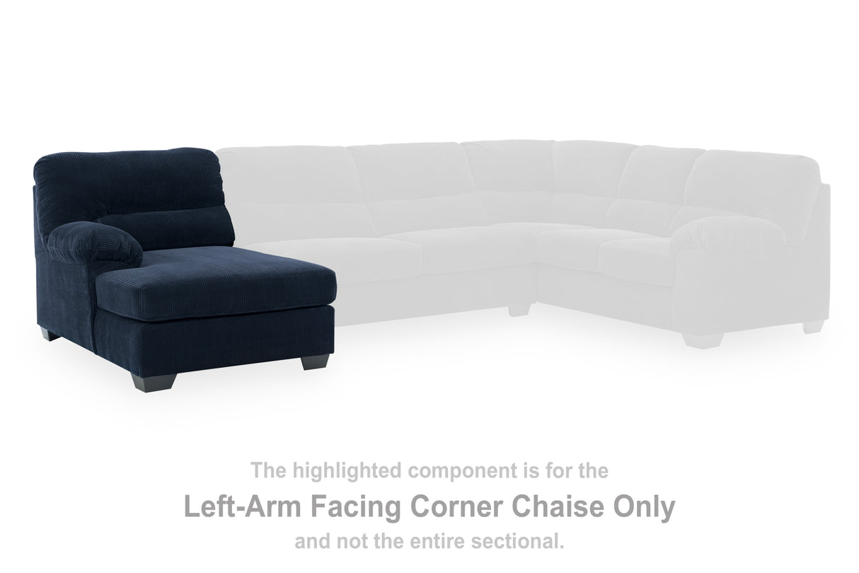 SimpleJoy Navy Left-Arm Facing Corner Chaise from Ashley - Luna Furniture