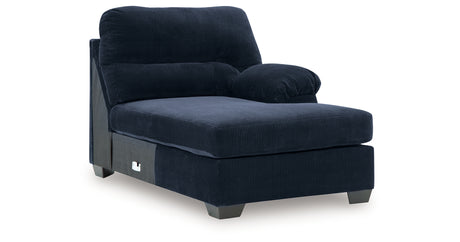 SimpleJoy Navy Right-Arm Facing Corner Chaise from Ashley - Luna Furniture