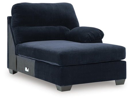 SimpleJoy Navy Right-Arm Facing Corner Chaise from Ashley - Luna Furniture
