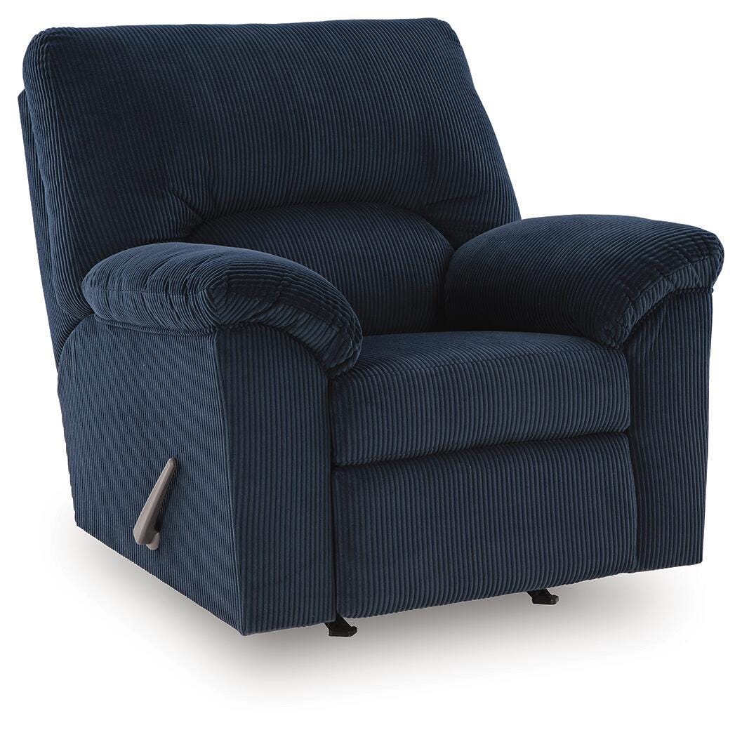 SimpleJoy Navy Recliner from Ashley - Luna Furniture