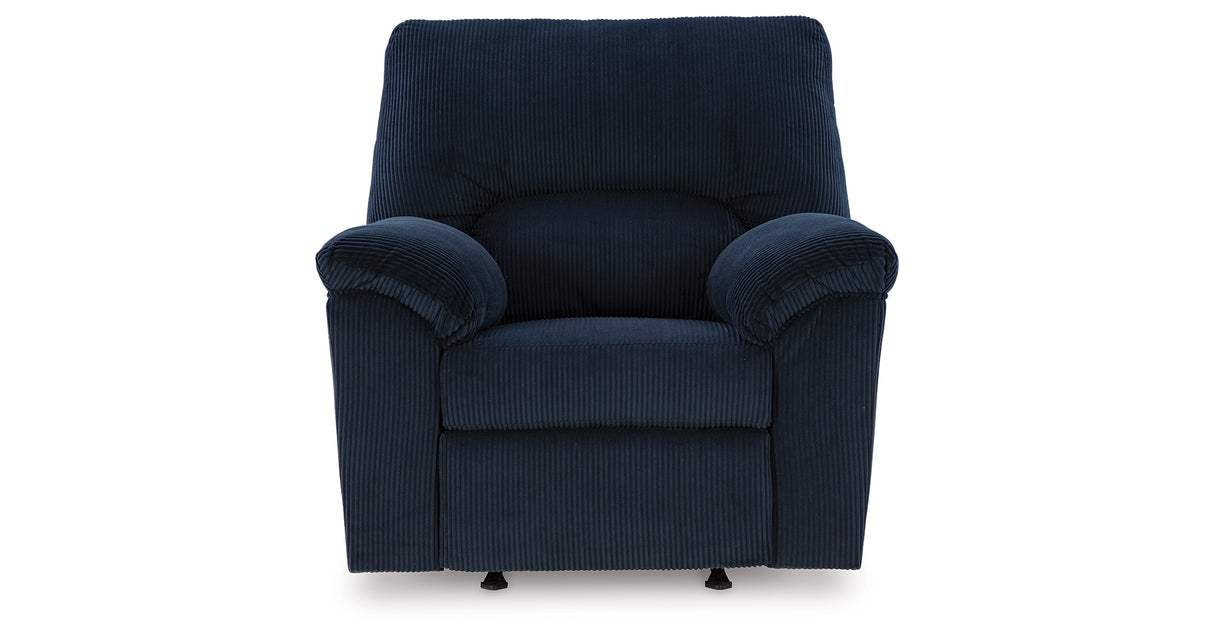 SimpleJoy Navy Recliner from Ashley - Luna Furniture