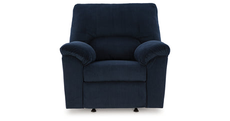 SimpleJoy Navy Recliner from Ashley - Luna Furniture