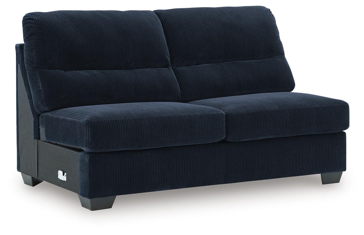 SimpleJoy Navy Armless Loveseat from Ashley Furniture - Luna Furniture
