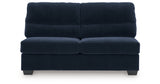 SimpleJoy Navy Armless Loveseat from Ashley Furniture - Luna Furniture