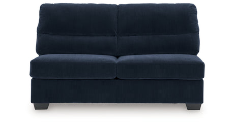 SimpleJoy Navy Armless Loveseat from Ashley Furniture - Luna Furniture