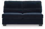 SimpleJoy Navy Armless Loveseat from Ashley Furniture - Luna Furniture