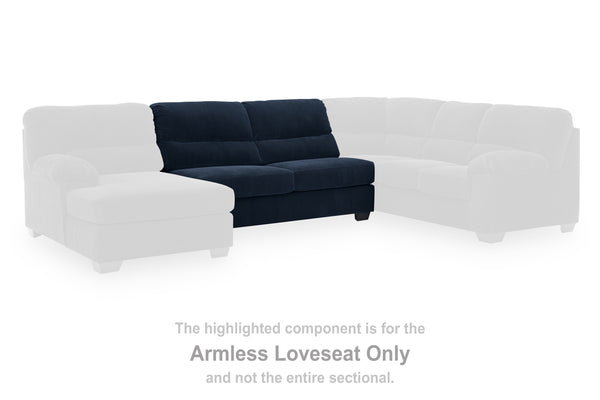 SimpleJoy Navy Armless Loveseat