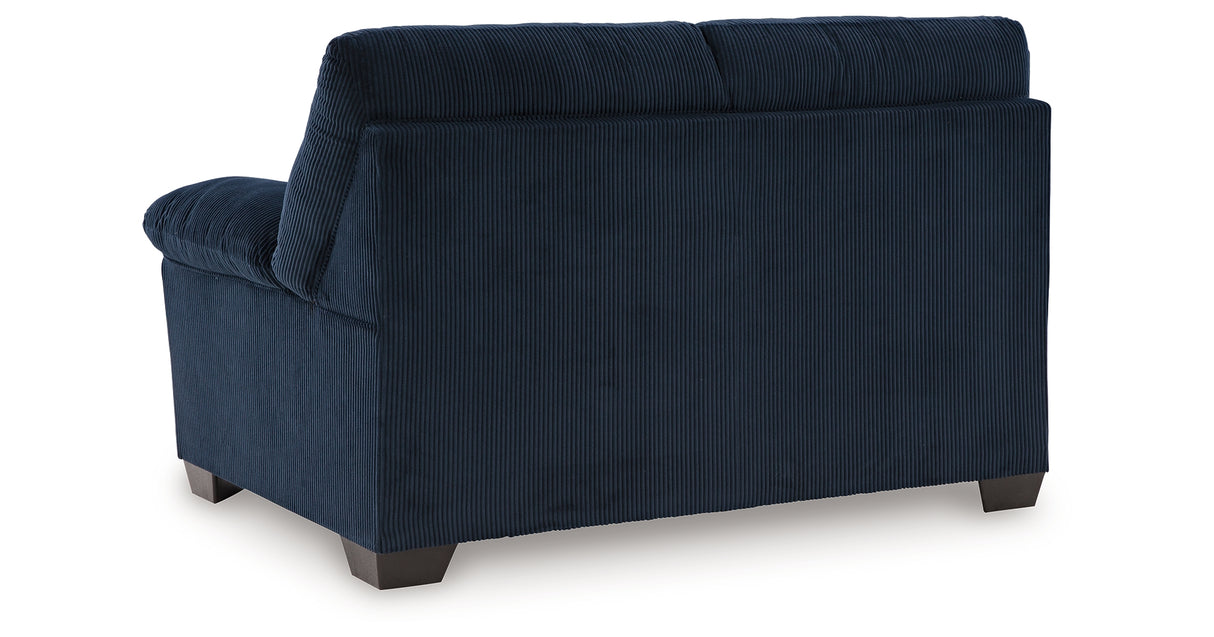 SimpleJoy Navy Loveseat from Ashley - Luna Furniture