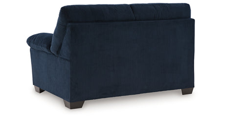 SimpleJoy Navy Loveseat from Ashley - Luna Furniture
