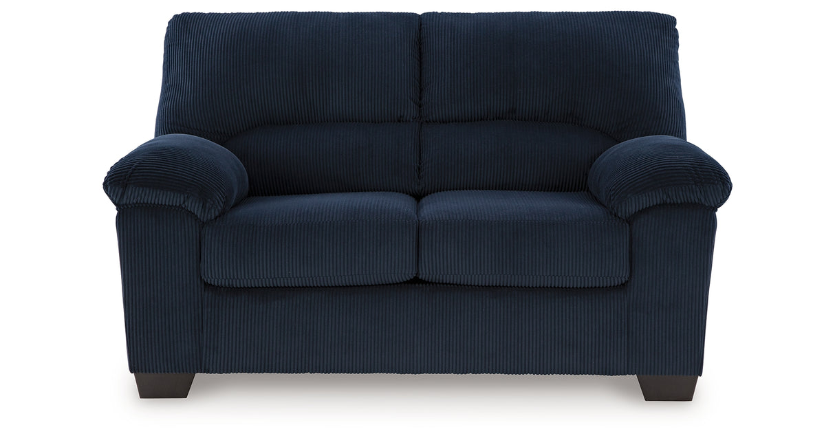SimpleJoy Navy Loveseat from Ashley - Luna Furniture