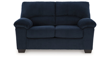 SimpleJoy Navy Loveseat from Ashley - Luna Furniture