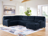 SimpleJoy Navy 3-Piece Sectional with Chaise from Ashley Furniture - Luna Furniture