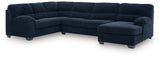 SimpleJoy Navy 3-Piece Sectional with Chaise from Ashley Furniture - Luna Furniture