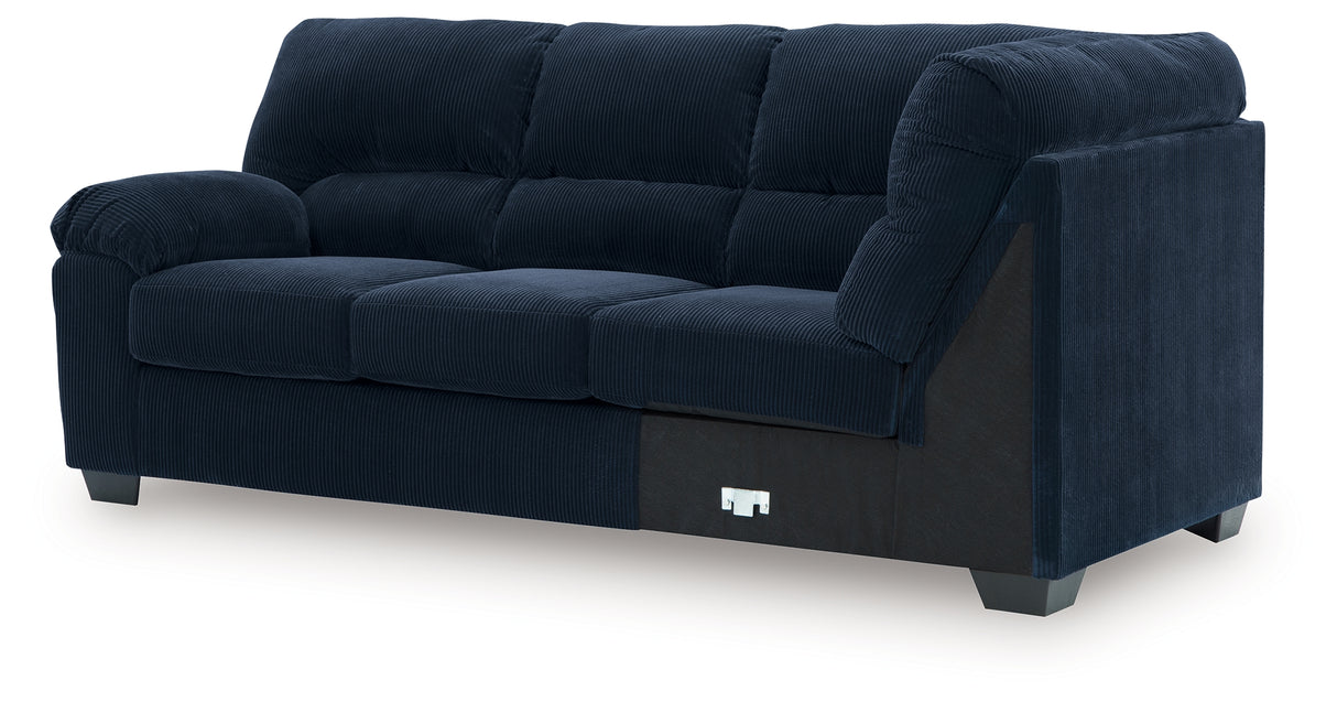 SimpleJoy Navy Left-Arm Facing Sofa with Corner Wedge from Ashley Furniture - Luna Furniture
