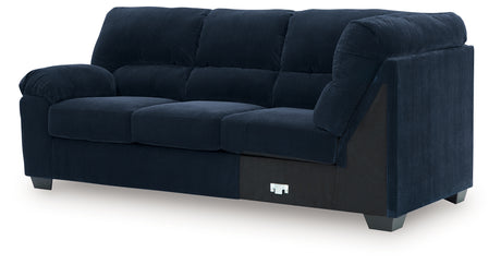 SimpleJoy Navy Left-Arm Facing Sofa with Corner Wedge from Ashley - Luna Furniture