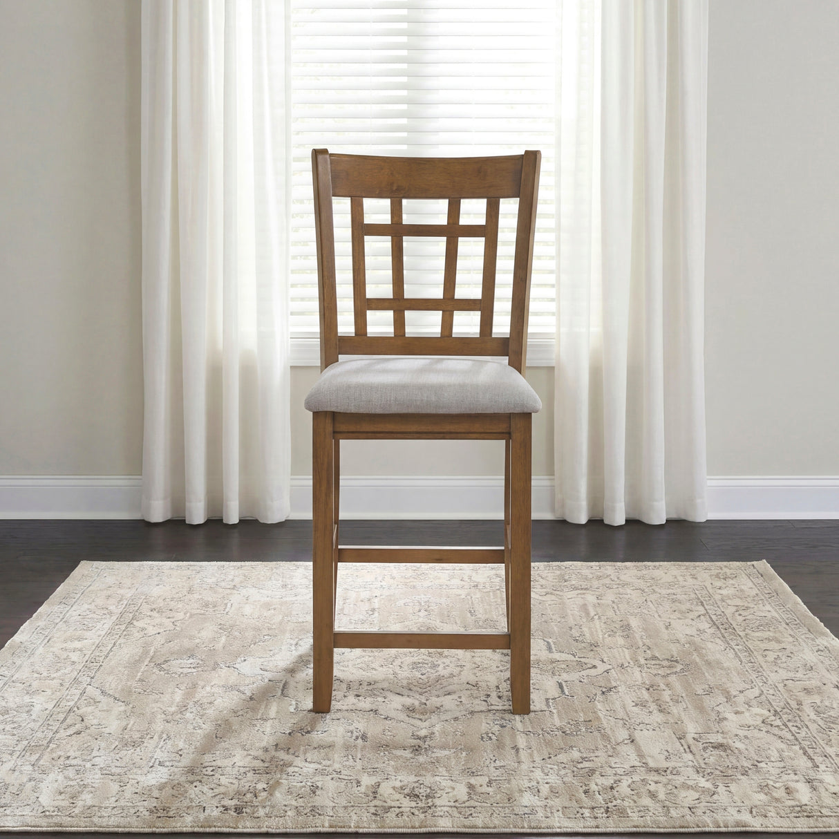 Junipero Brown/Light Gray Counter Height Chair, Set of 2