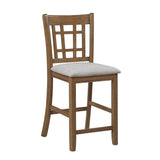Junipero Brown/Light Gray Counter Height Chair, Set of 2