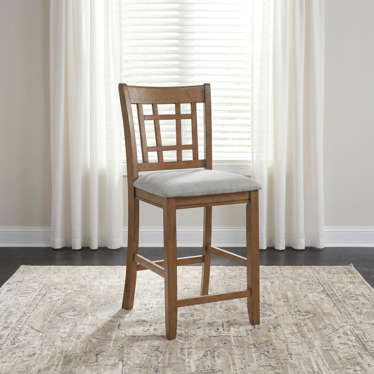 Junipero Brown/Light Gray Counter Height Chair, Set of 2