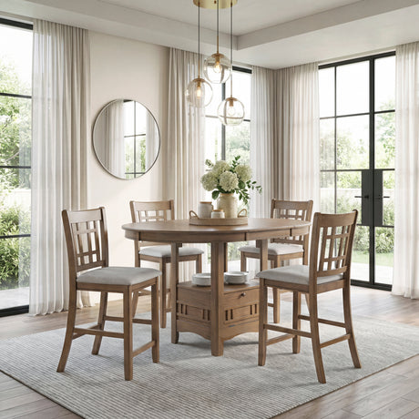 Junipero Brown Round/Oval Counter Height Table from Homelegance - Luna Furniture